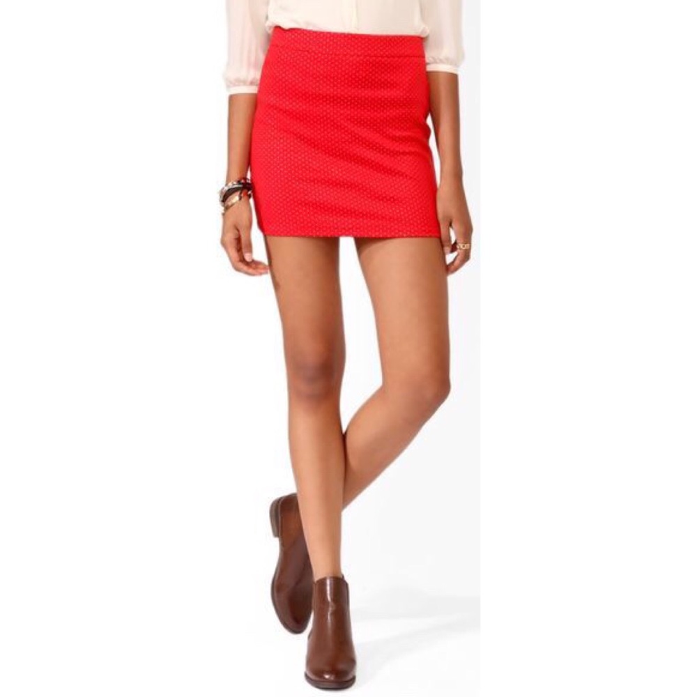 Forever 21 Red Metallic Polka Dot Skirt ✨HP✨